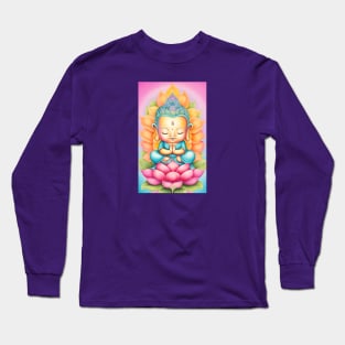 Baby Buddha Lotus Flower Mandala Long Sleeve T-Shirt